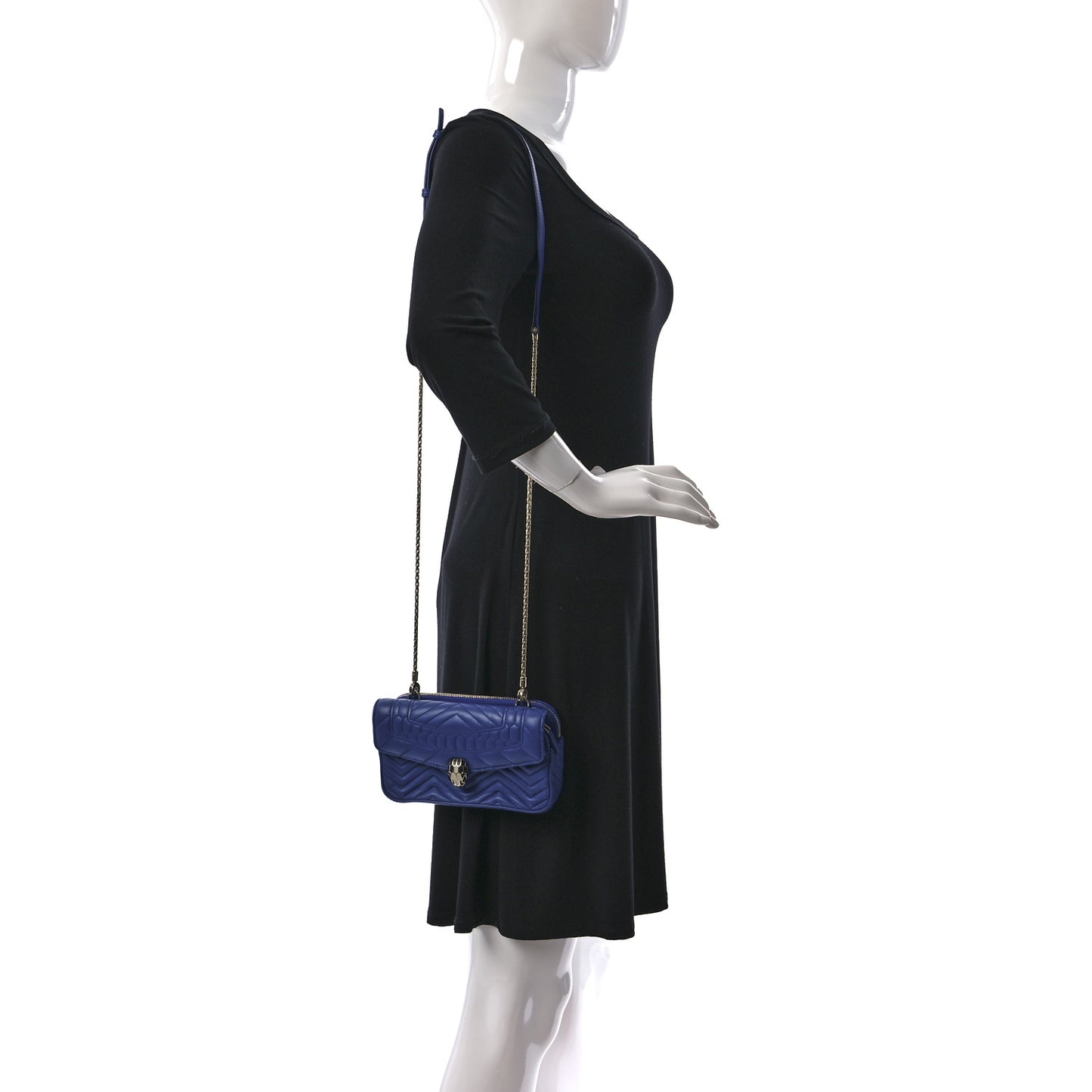 Calfskin Quilted Serpenti Forever Belt Bag Blue