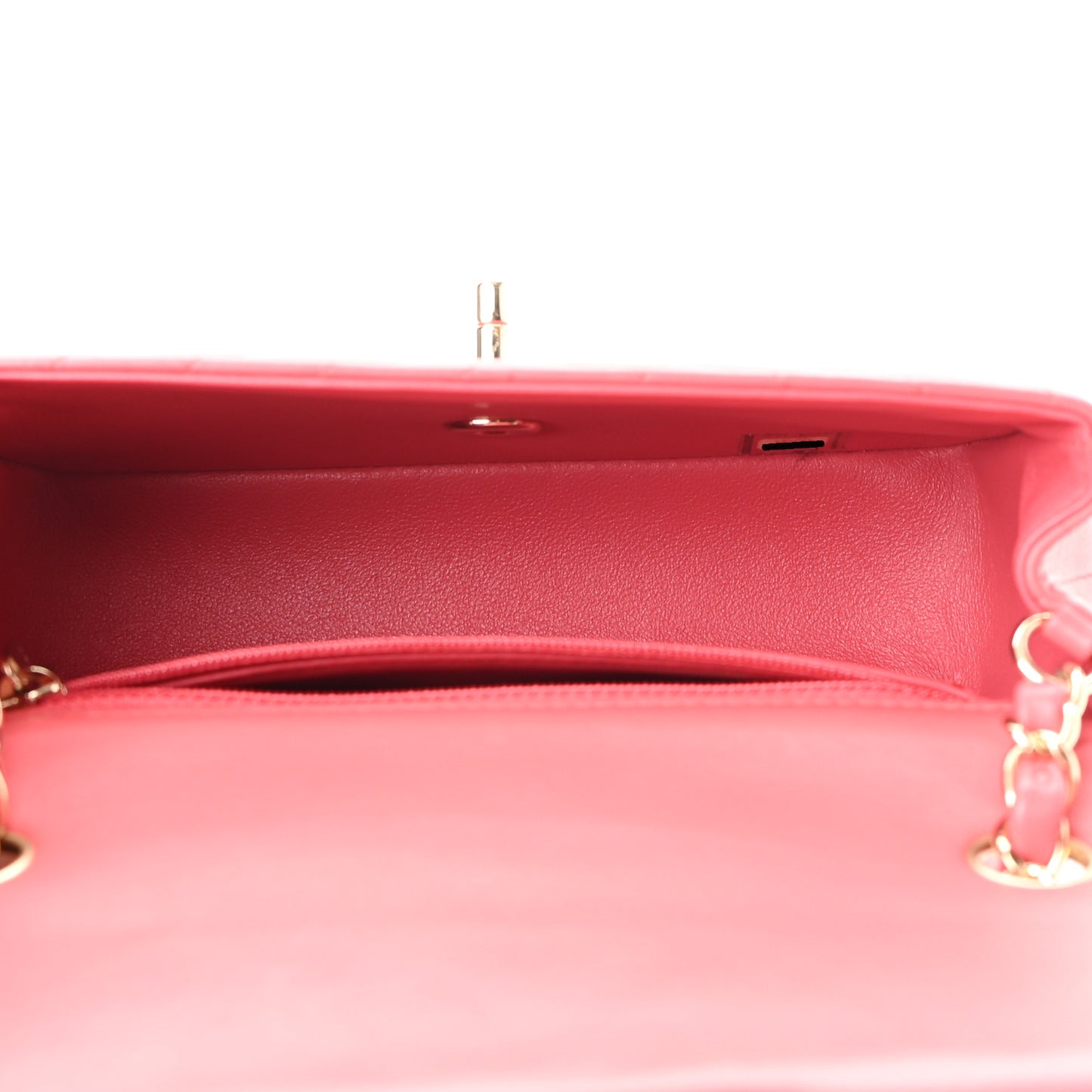 Lambskin Chevron Quilted Mini Rectangular Flap Pink