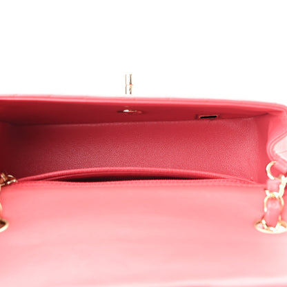 Chanel Lambskin Chevron Quilted Mini Rectangular Flap Pink 5 of 10