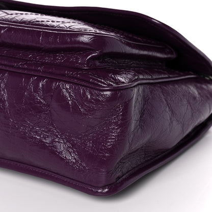 Saint Laurent Crinkled Calfskin Matelasse Monogram Medium Niki Chain Satchel Plum 10 of 12
