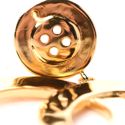 Chanel Metal Large Paris Button Earrings Gold 4 of 6