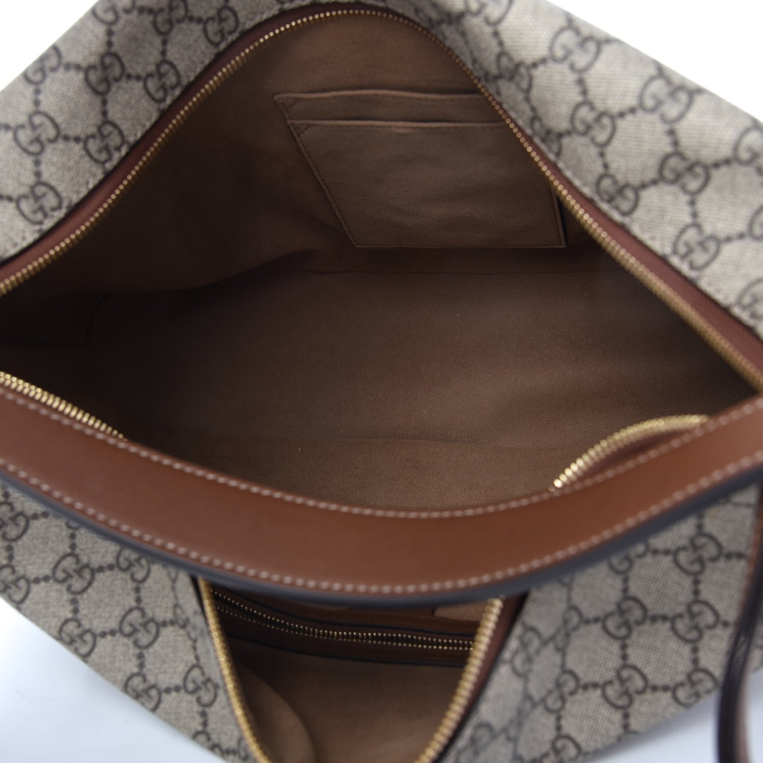 Gucci GG Supreme Monogram Large Linea A Hobo Light Brown 5 of 9
