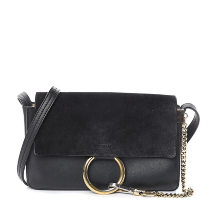 Chloe Suede Calfskin Small Faye Shoulder Bag Black 1 of 7