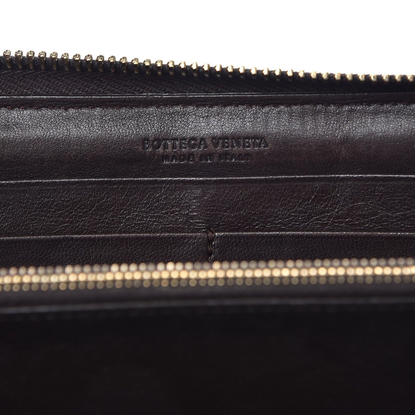 Nappa Intrecciato Zip Around Wallet Ebano