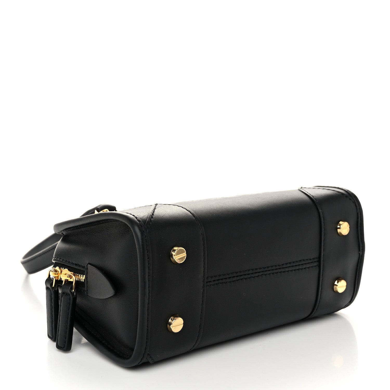 MCM Calfskin Mini Aren Boston Bag Black 4 of 9