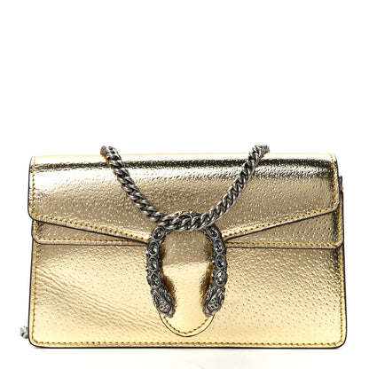 Gucci Metallic Calfskin Super Mini Dionysus Shoulder Bag Gold 1 of 12