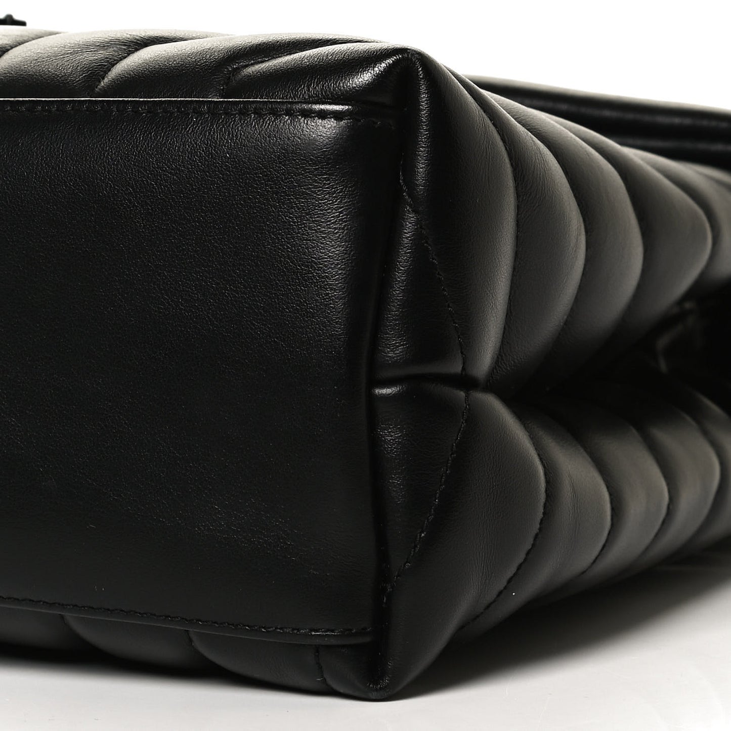Calfskin Y Quilted Monogram Medium Loulou Chain Satchel Black