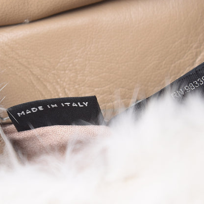 Miu Miu Rabbit Fur Lizard Crystal Shoulder Bag Avorio 7 of 9