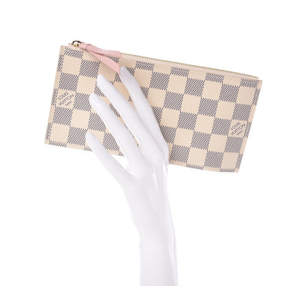 Louis Vuitton Damier Azur Felicie Chain Wallet Zippered Insert Rose Ballerine 2 of 6