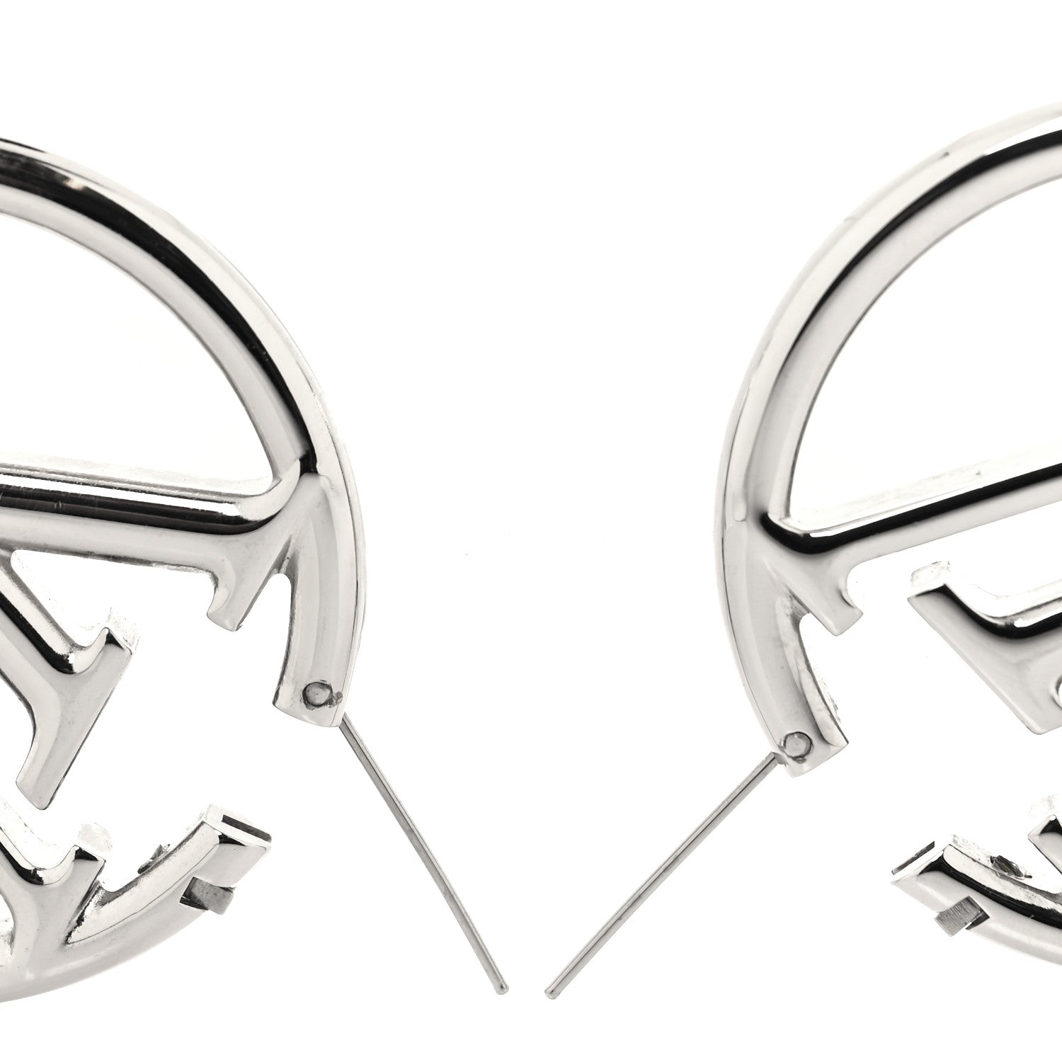 Louis Vuitton Palladium Louise Hoop Earrings Silver 3 of 5
