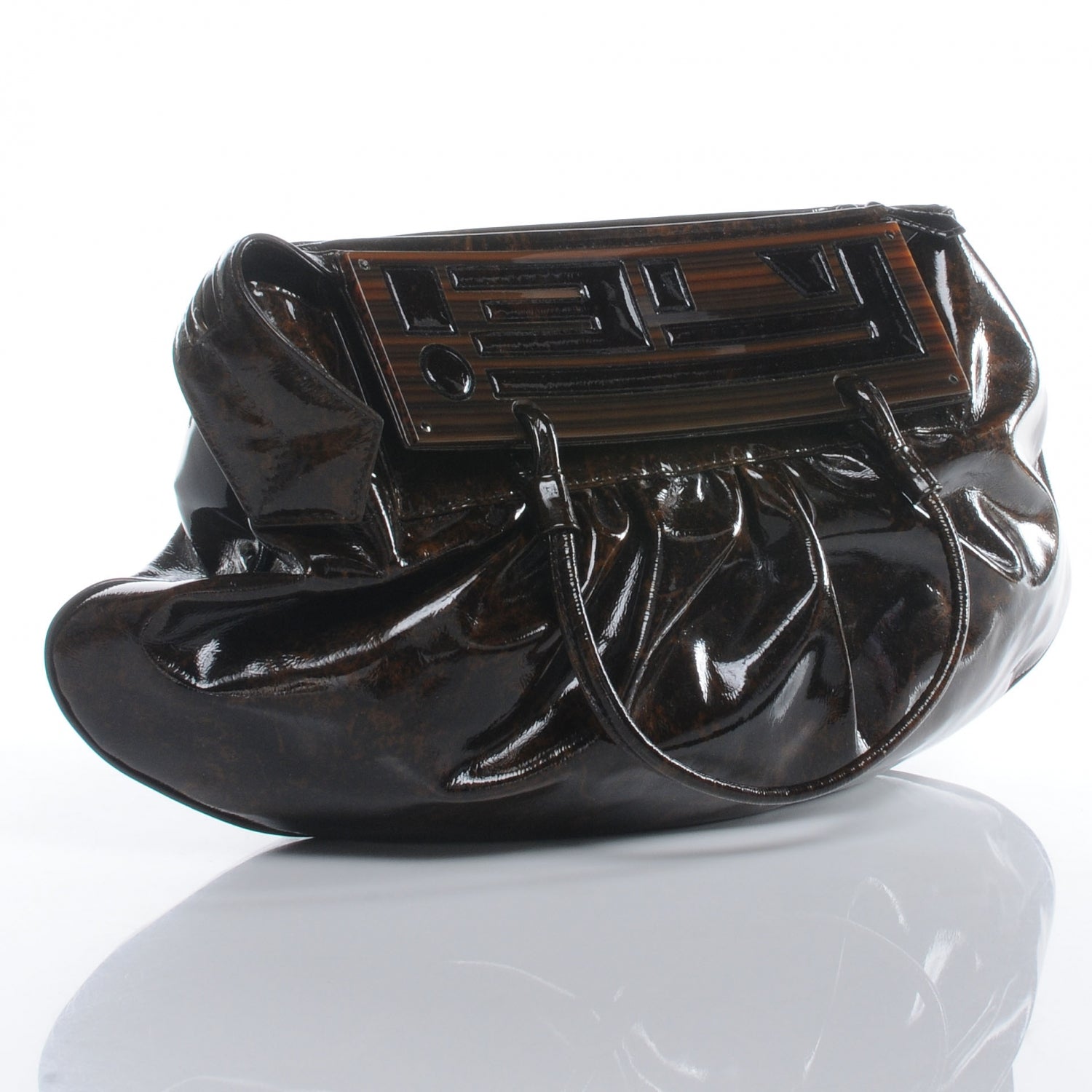 Fendi Tortoise Patent To You Convertible Clutch 3 of 9