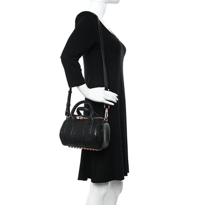 Alexander Wang Pebbled Lambskin Rockie Black Rose Gold Hardware 2 of 14