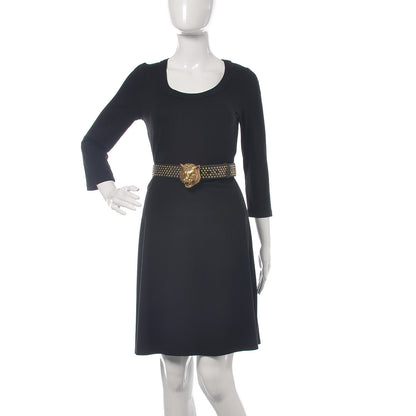 Gucci Calfskin Studded Feline Belt 85 34 Black 2 of 7