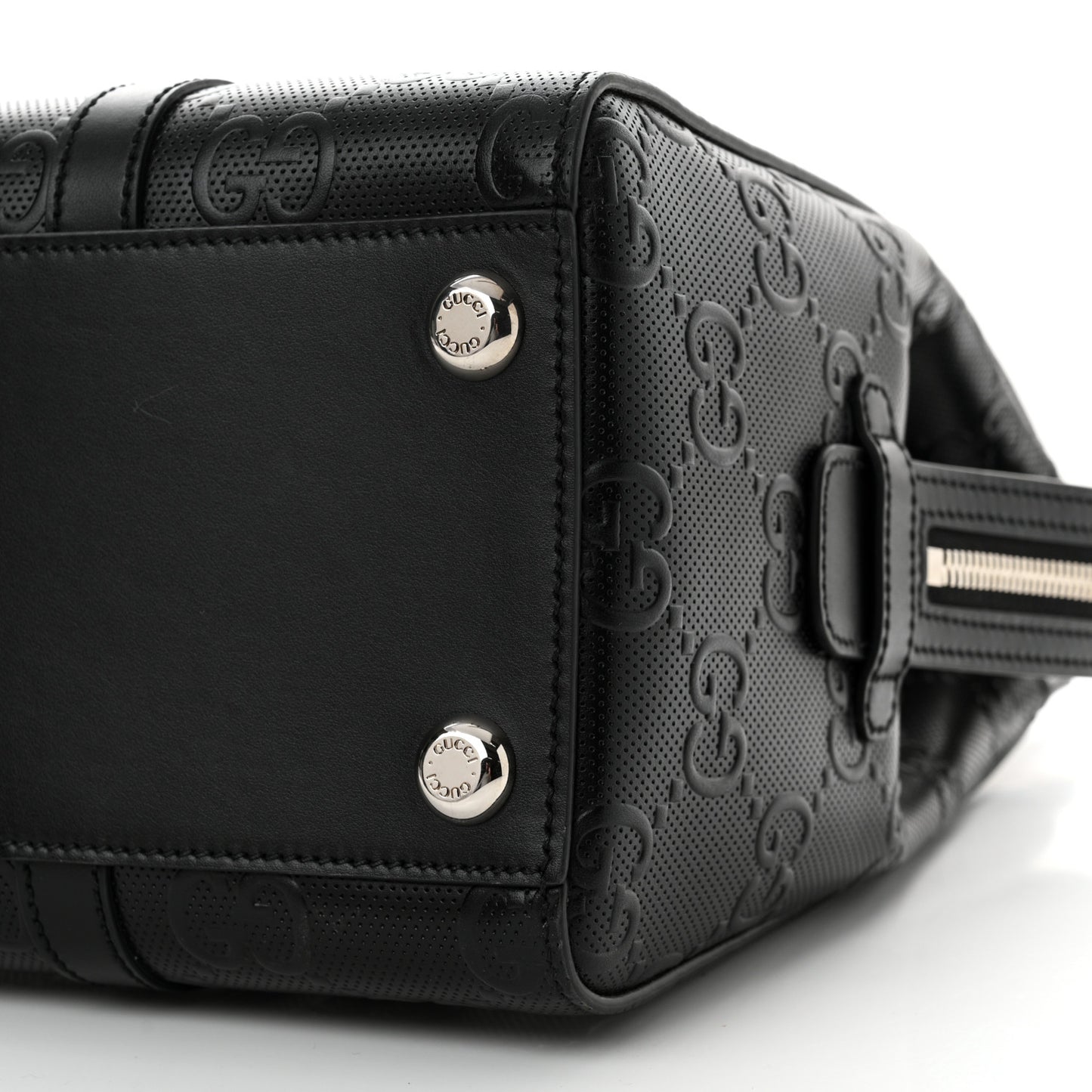 Calfskin GG Tennis Embossed Tote Bag Black
