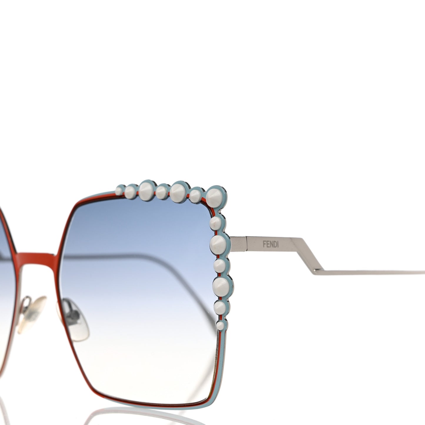 Metal Dots Square Sunglasses FF 0259/S Red