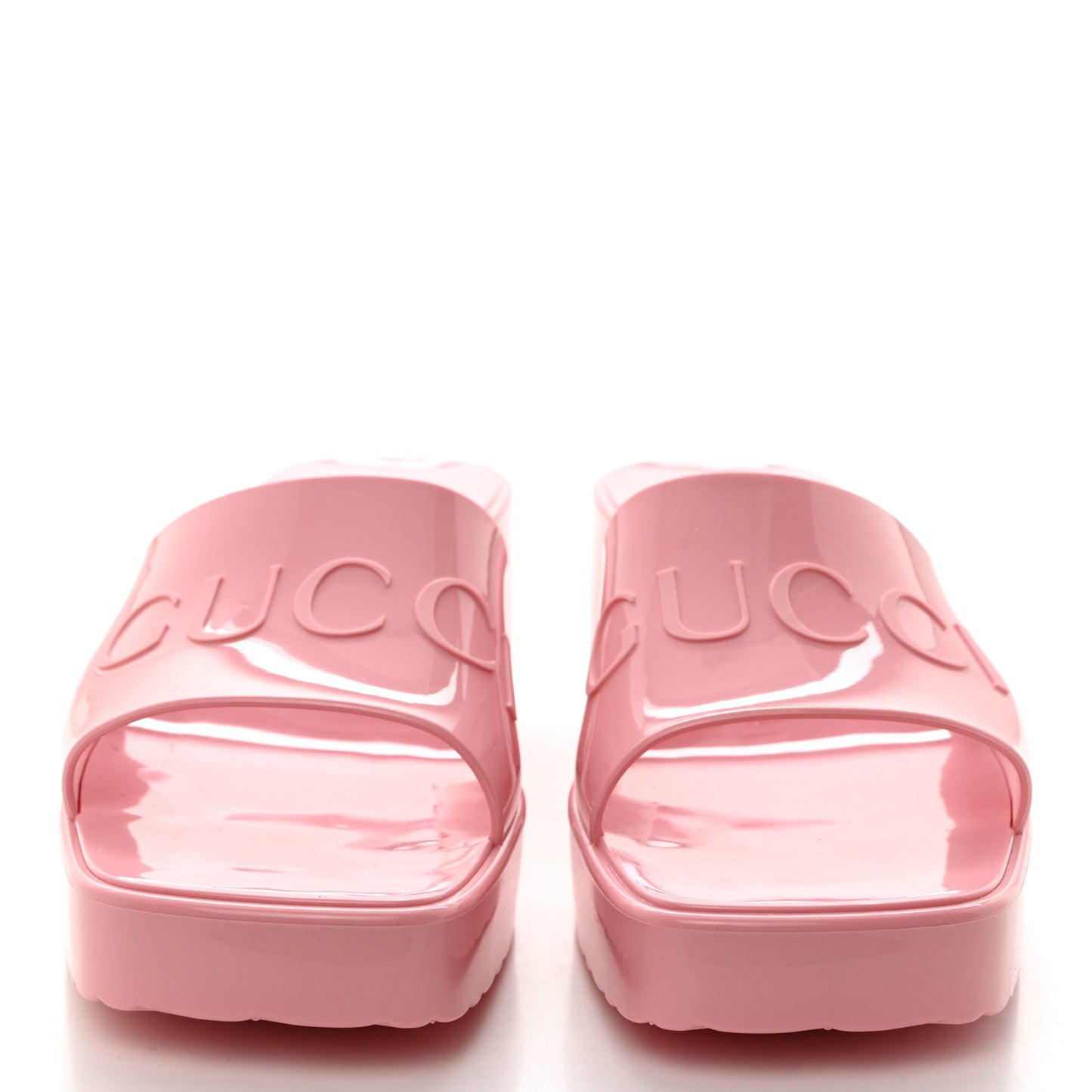 Rubber Gucci Logo Womens Platform 20/60mm Slide Sandals 40 Wild Rose