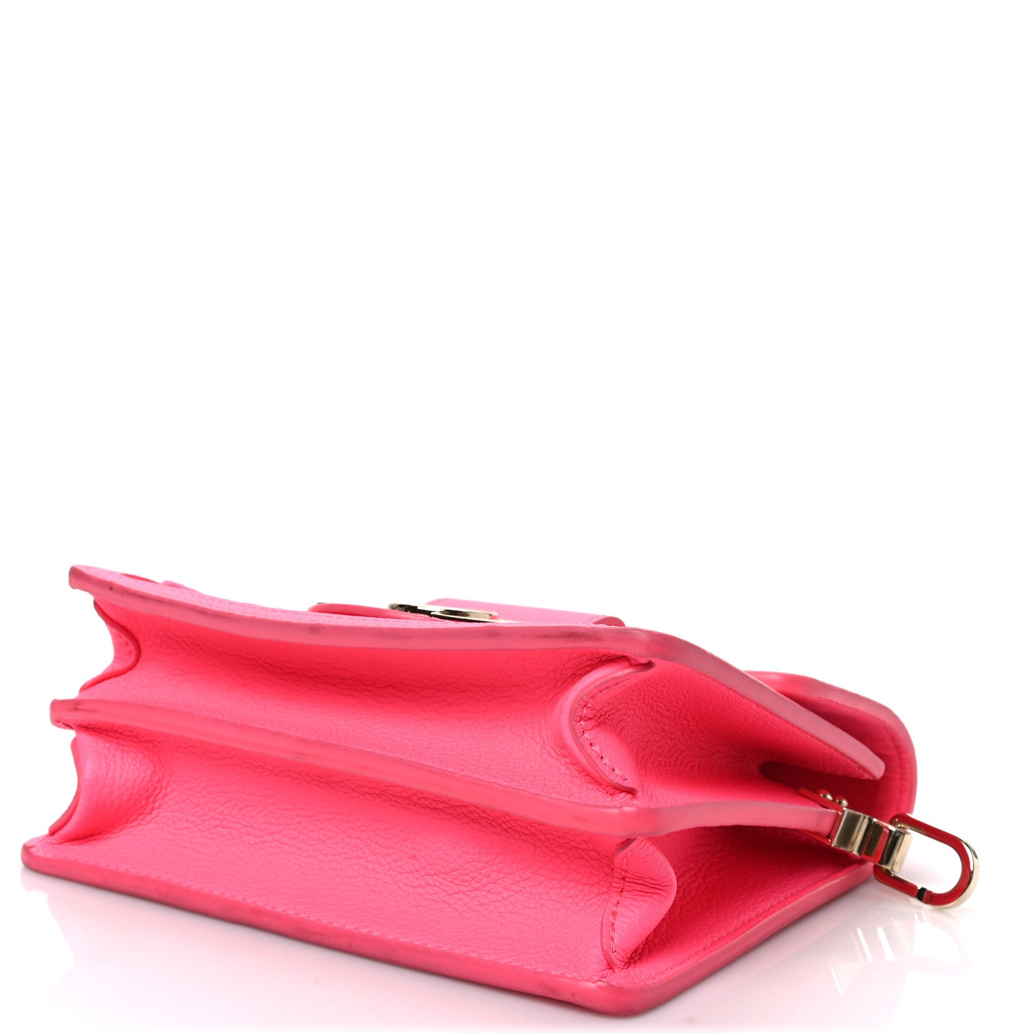 Louis Vuitton Grained Calfskin Tufted Monogram Mini Dauphine Fluo Pink 9 of 9