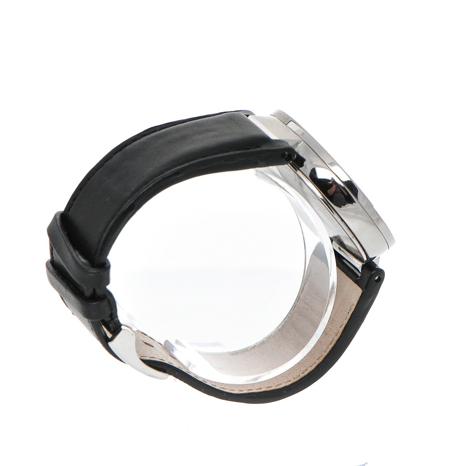 Gucci Stainless Steel Calfskin 42mm Interlocking G Quartz Watch Black 5 of 10