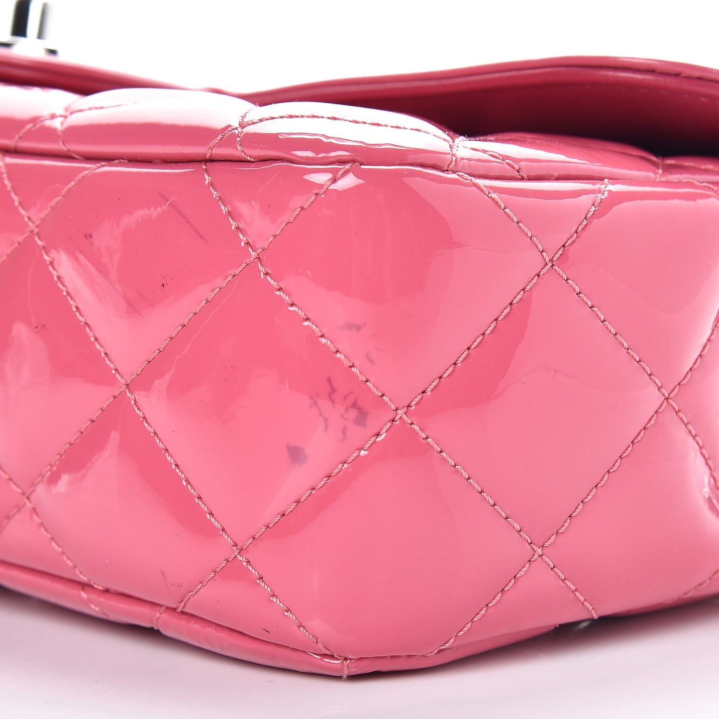 Patent Quilted Large Coco Shine Flap Pink