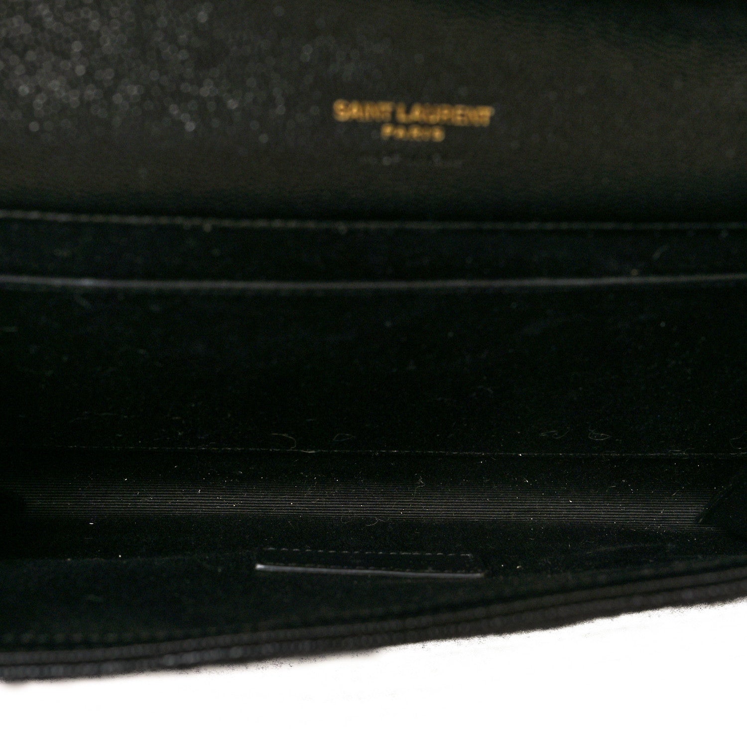 Saint Laurent Grain De Poudre Matelasse Chevron Monogram Envelope Clutch Black 6 of 13