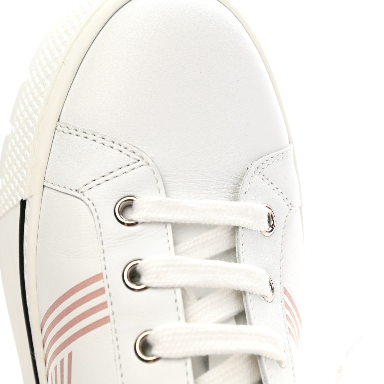 Hermes Calfskin Nappa Dare Sneakers 37 White Rose Dore 10 of 11