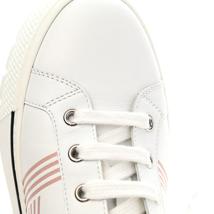 Hermes Calfskin Nappa Dare Sneakers 37 White Rose Dore 10 of 11