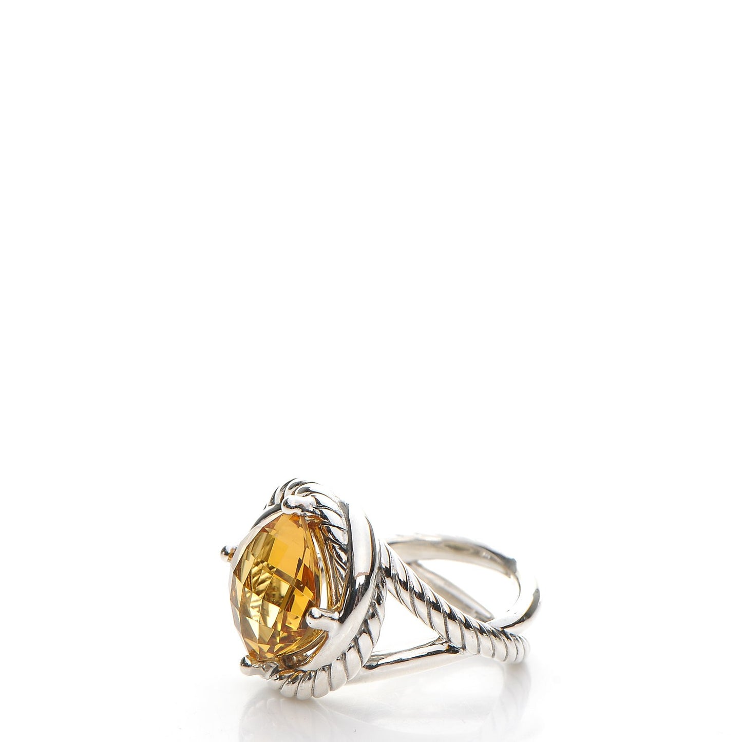 Sterling Silver Citrine 11mm Infinity Ring 52 6