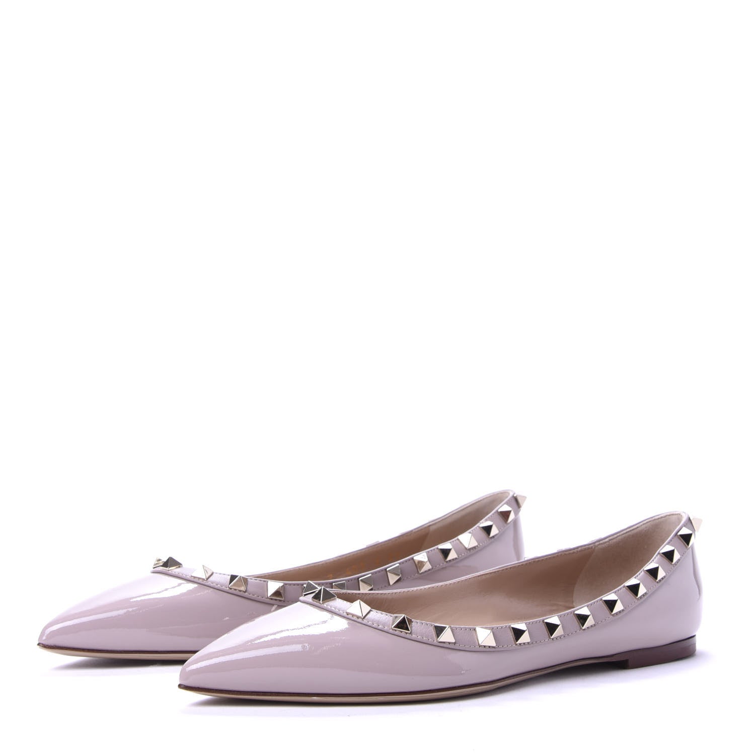 Valentino Garavani Patent Rockstud Ballerina Flats 37 Poudre 3 of 10