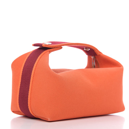 Hermes Canvas Small Bride-A-Brac Pouch Orange Burgundy 2 of 9