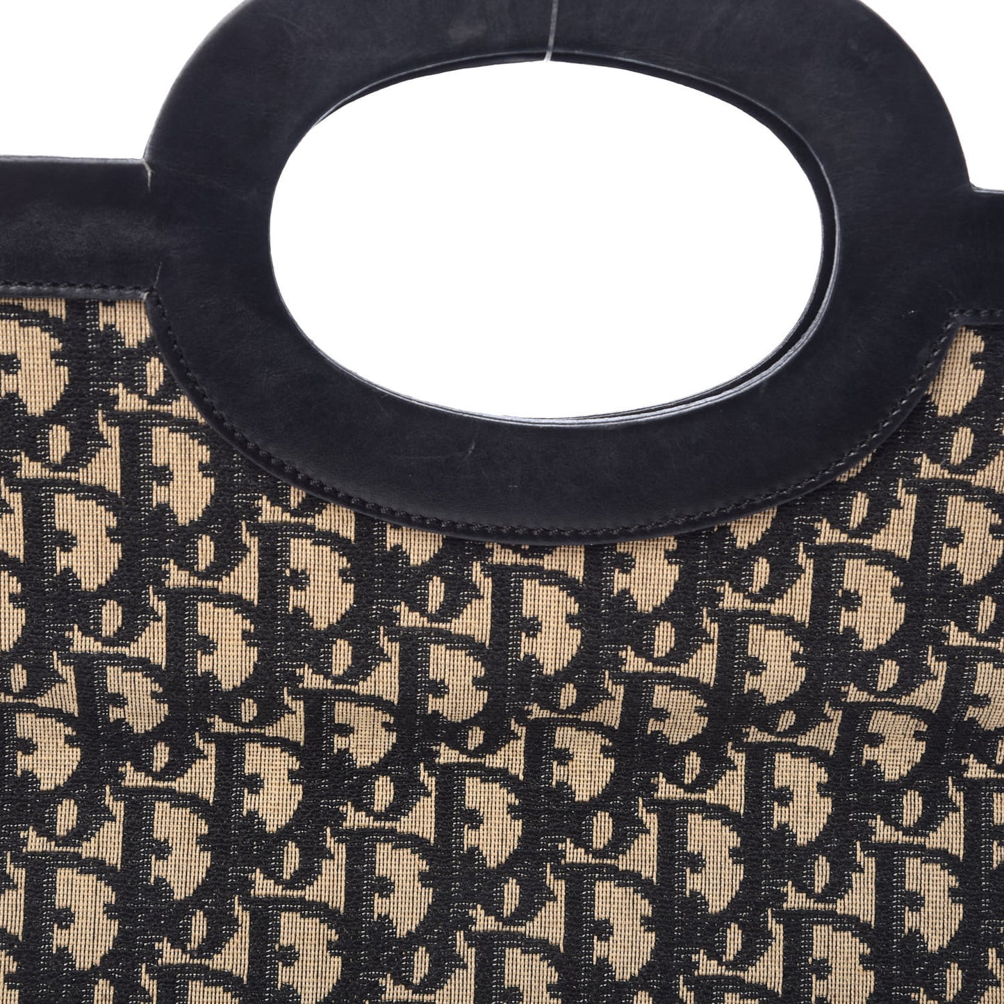 Monogram Fold Over Clutch Black