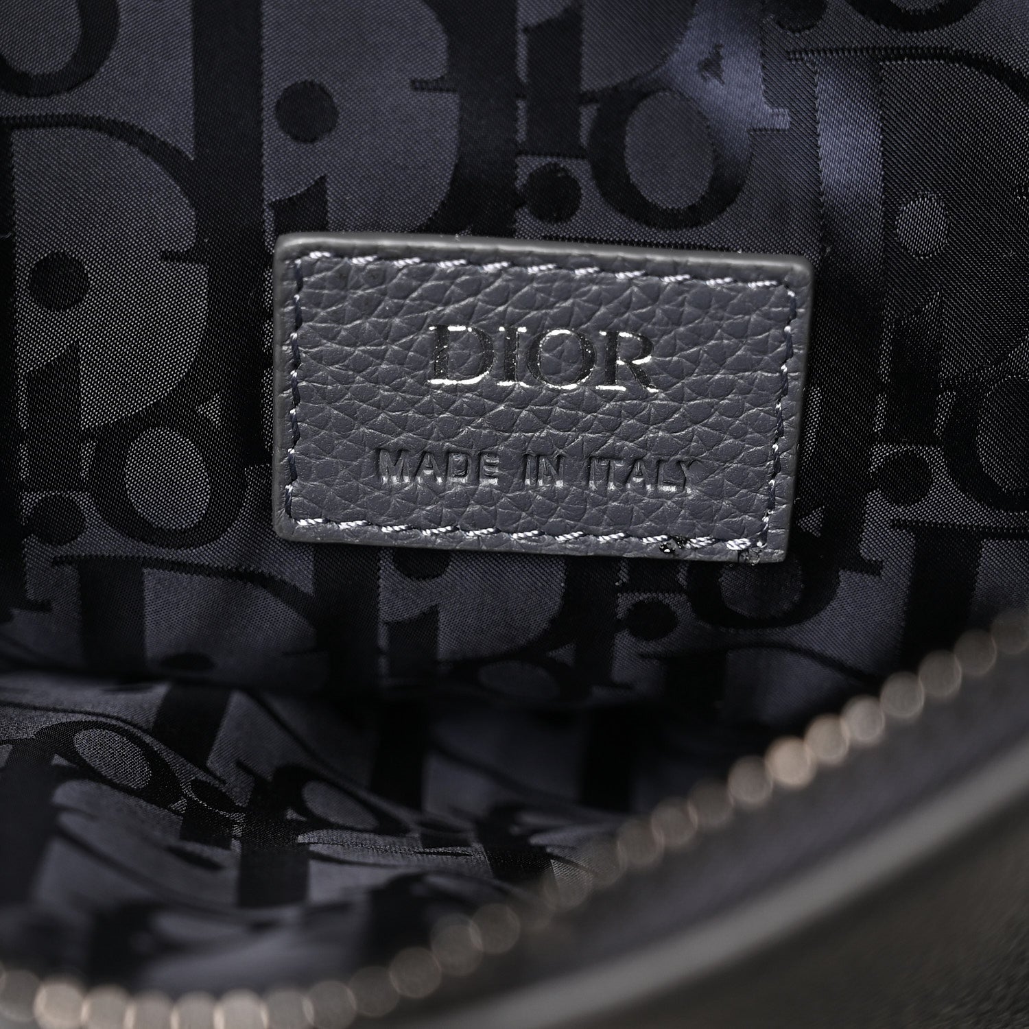 Christian Dior Calfskin Atelier Signature Print Mens Saddle Bag Grey 5 of 10