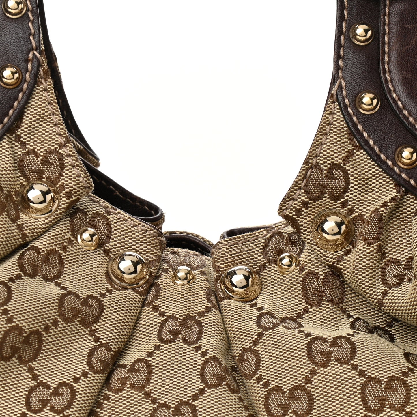Monogram Studded Pelham Tote Dark Brown