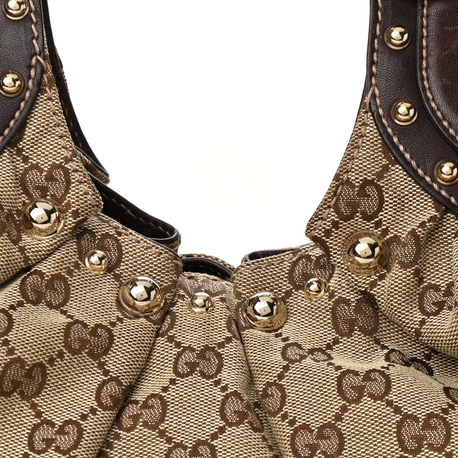 Gucci Monogram Studded Pelham Tote Dark Brown 8 of 13