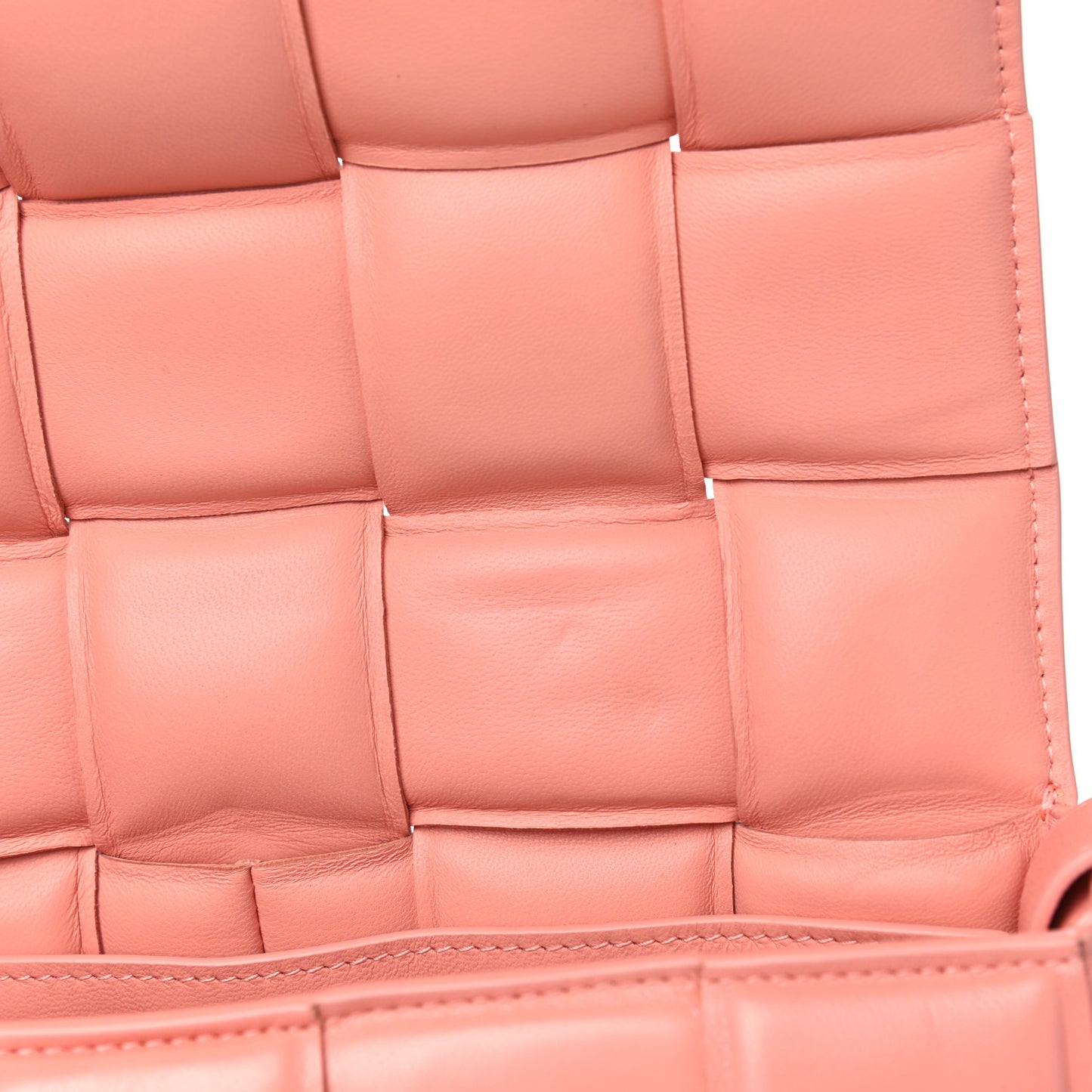 Nappa Maxi Intreccio Padded Cassette Crossbody Bag Peachy