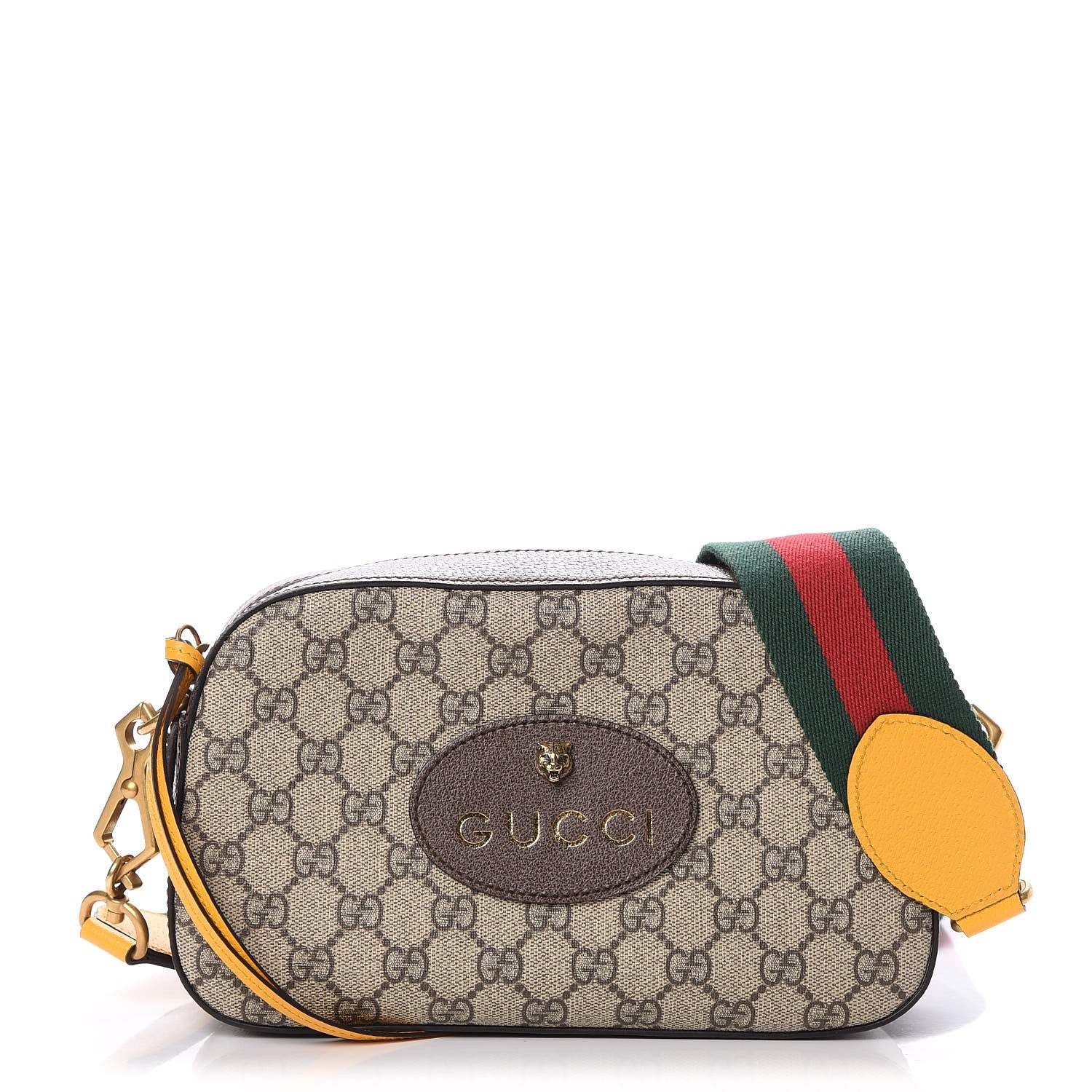 Gucci GG Supreme Monogram Web Neo Vintage Shoulder Bag Beige New Acero Crop 1 of 7