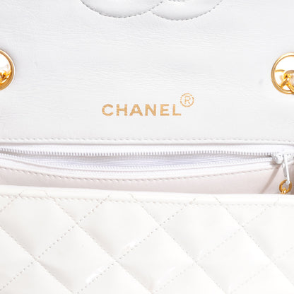 Chanel Patent Quilted Mini Square Flap White 7 of 9