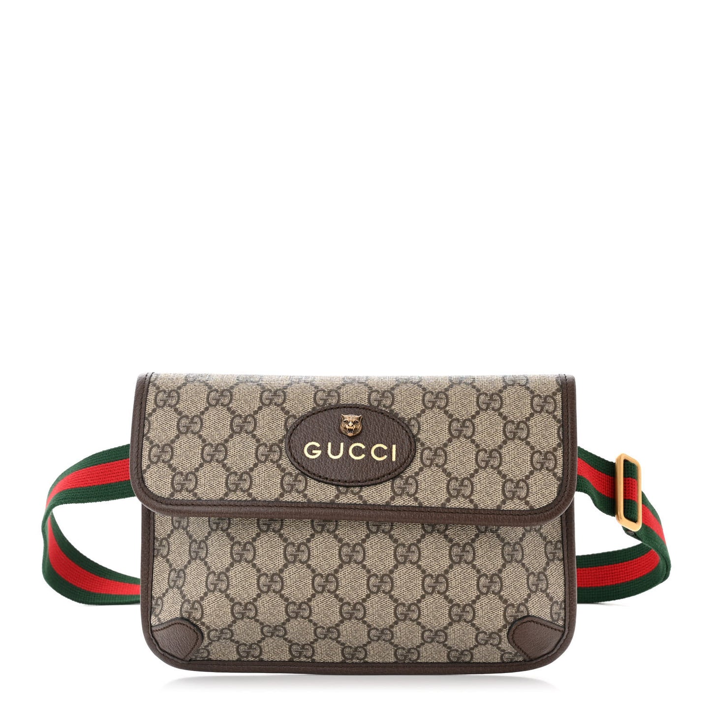 GG Supreme Monogram Neo Vintage Web Belt Bag Brown