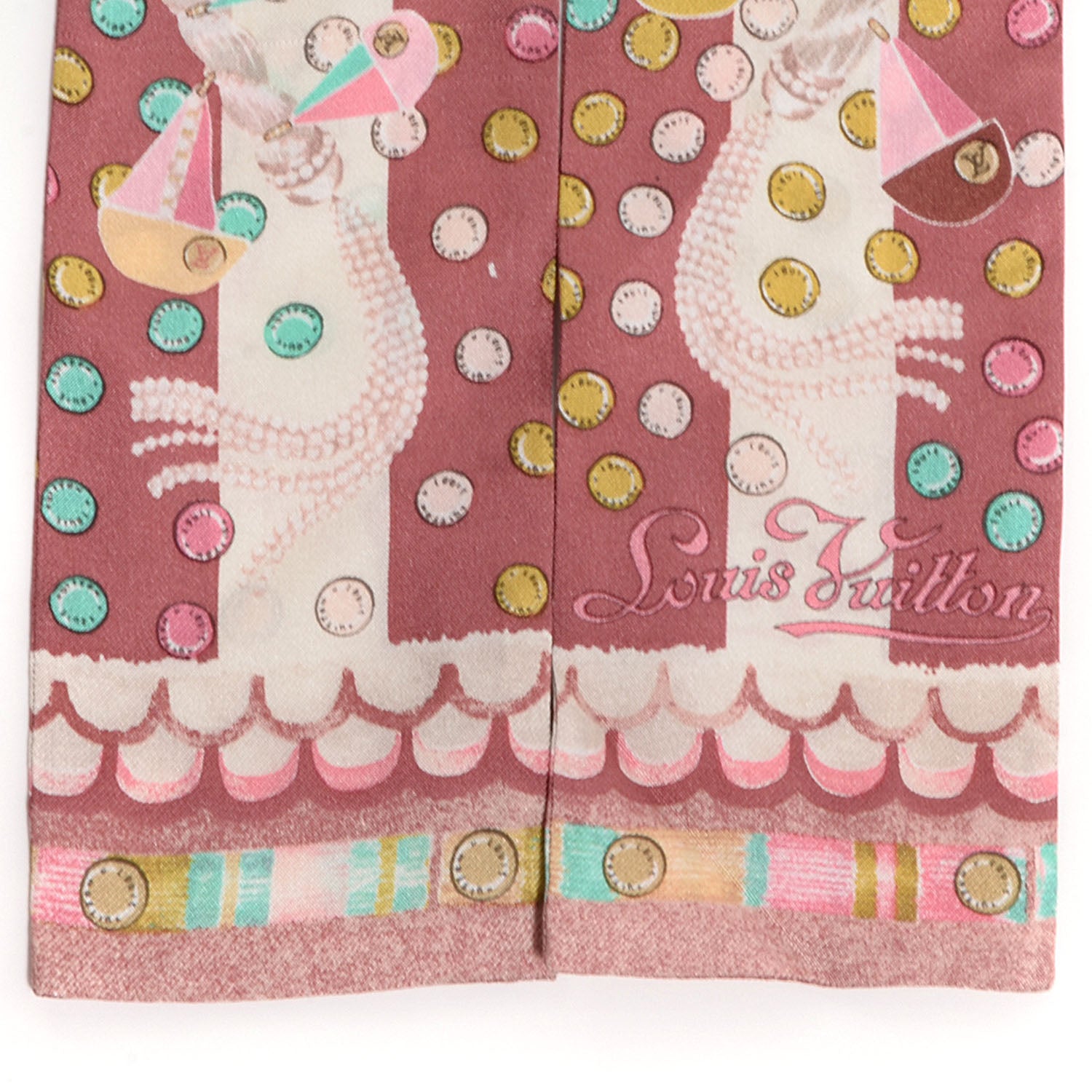 Louis Vuitton Silk Escale Bandeau Pink 3 of 5