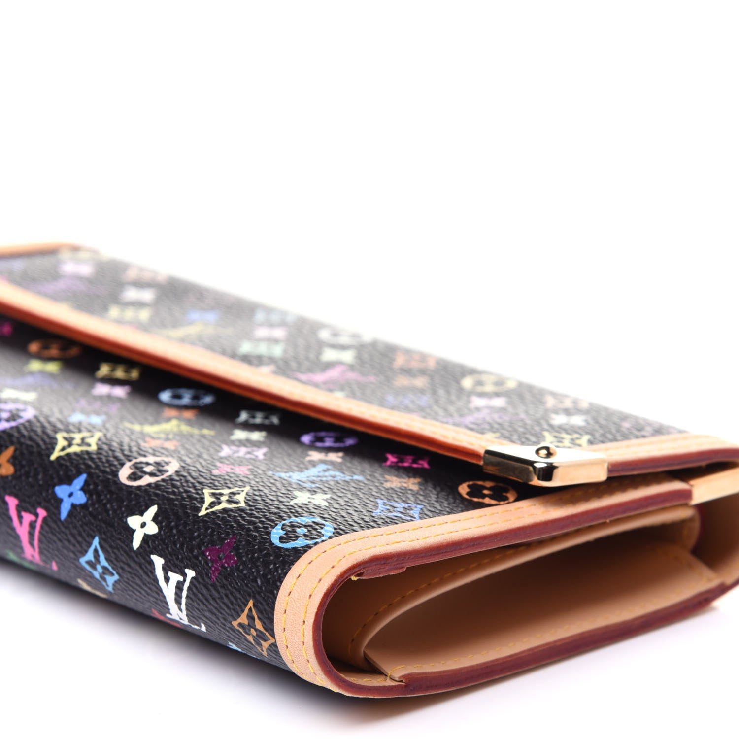Louis Vuitton Monogram Multicolor Porte Tresor International Wallet Black 7 of 8