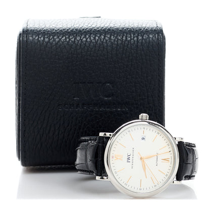 IWC Stainless Steel Alligator 40mm Portofino Automatic Watch Silver IW356517 5 of 5