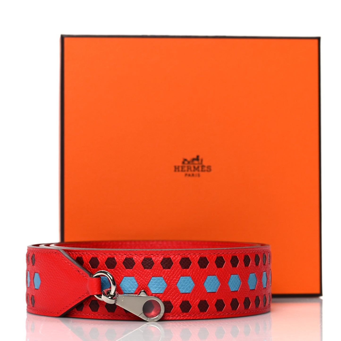 Epsom 40mm Mousqetons Tressage Shoulder Strap Rouge Coeur Bleu du Nord Rouge H