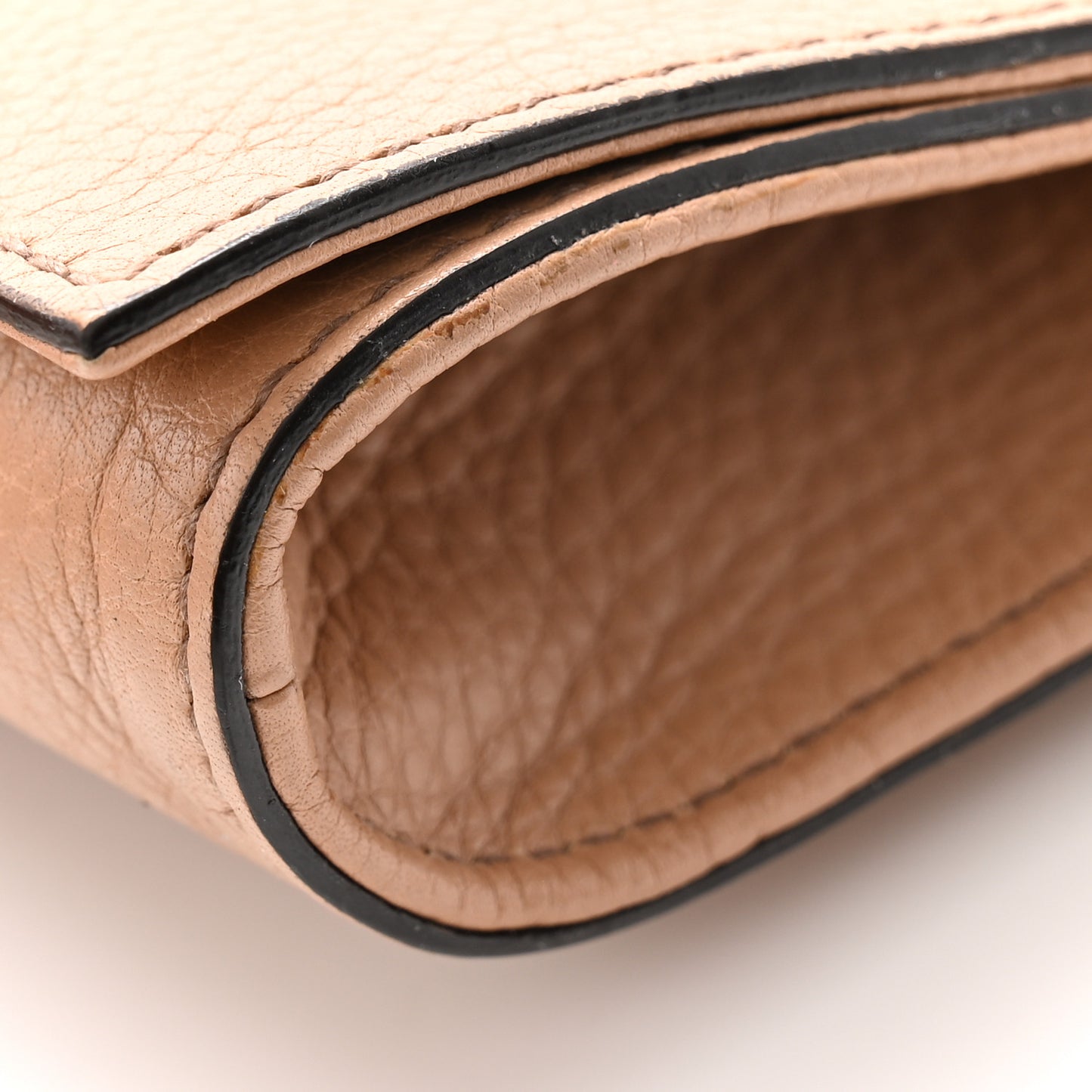 Pebbled Calfskin Medium Soho Clutch Camelia