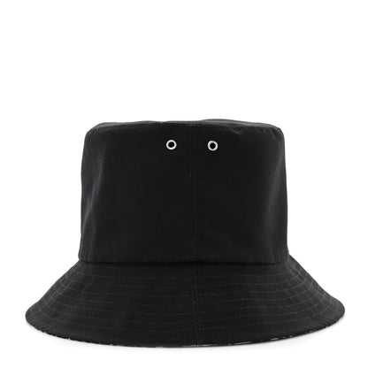 Christian Dior Polyester Cotton Oblique Teddy-D Brim Bucket Hat 58 Black 4 of 8