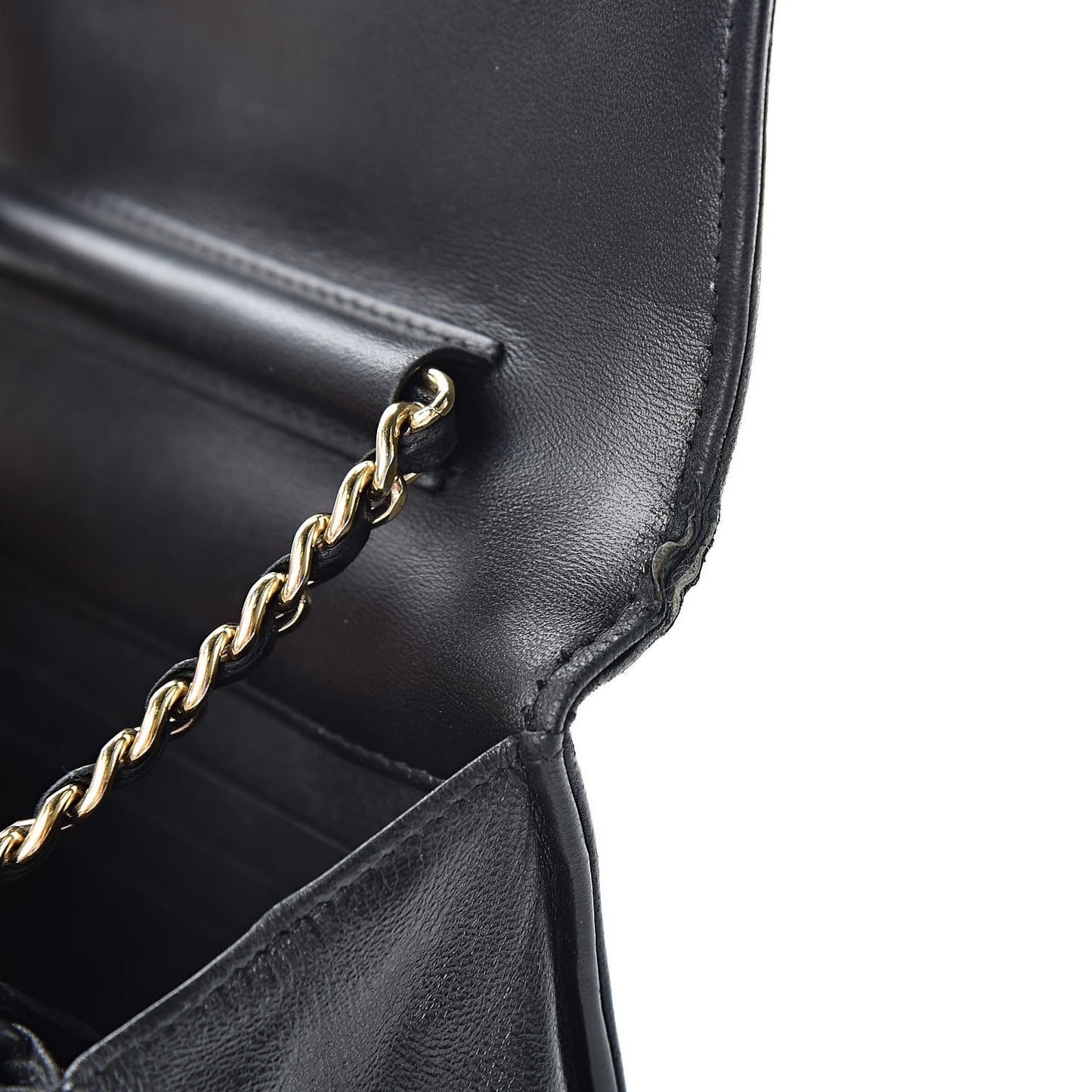 Lambskin Quilted Boy Wallet On Chain WOC Black