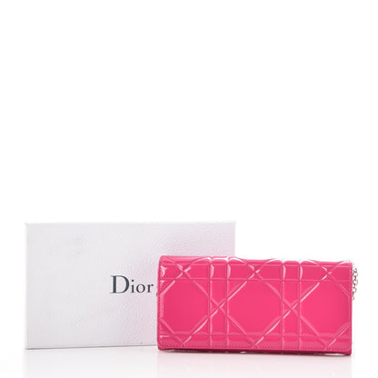 Christian Dior Patent Cannage Rendez-vous Chain Wallet Fuchsia 8 of 8