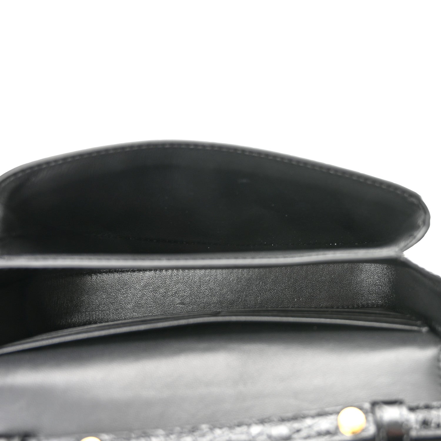Balenciaga Shiny Super Supple Calfskin Crocodile Embossed Minister Flap Bag XS Black 4 of 10