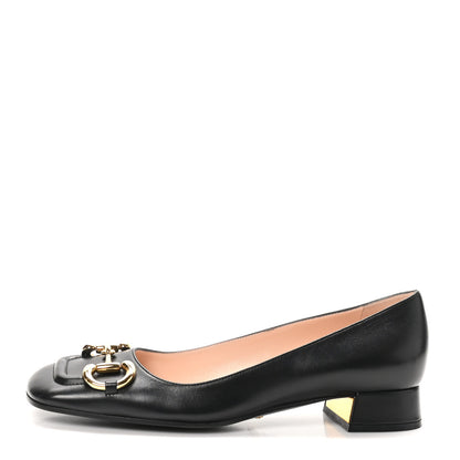 Gucci Malaga Kid Horsebit Ballet 25mm Flats 38.5 Black 1 of 9