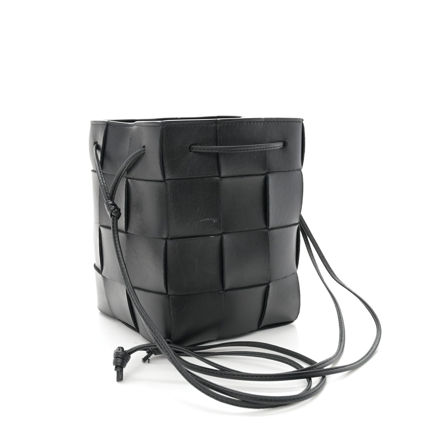 Nappa Maxi Intrecciato Cassette Bucket Bag Black