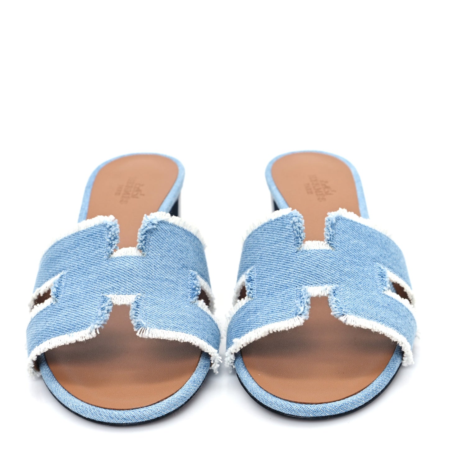 Denim Fringe Oasis Sandals 38.5 Bleu Clair