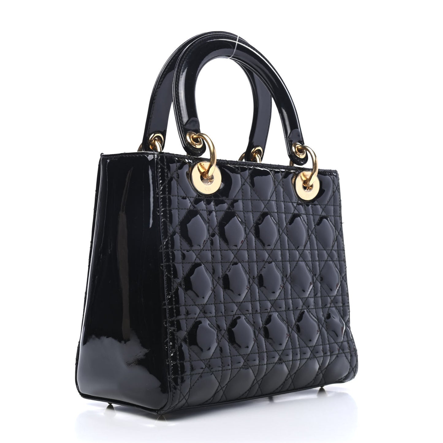 Patent Cannage Medium Lady Dior Black